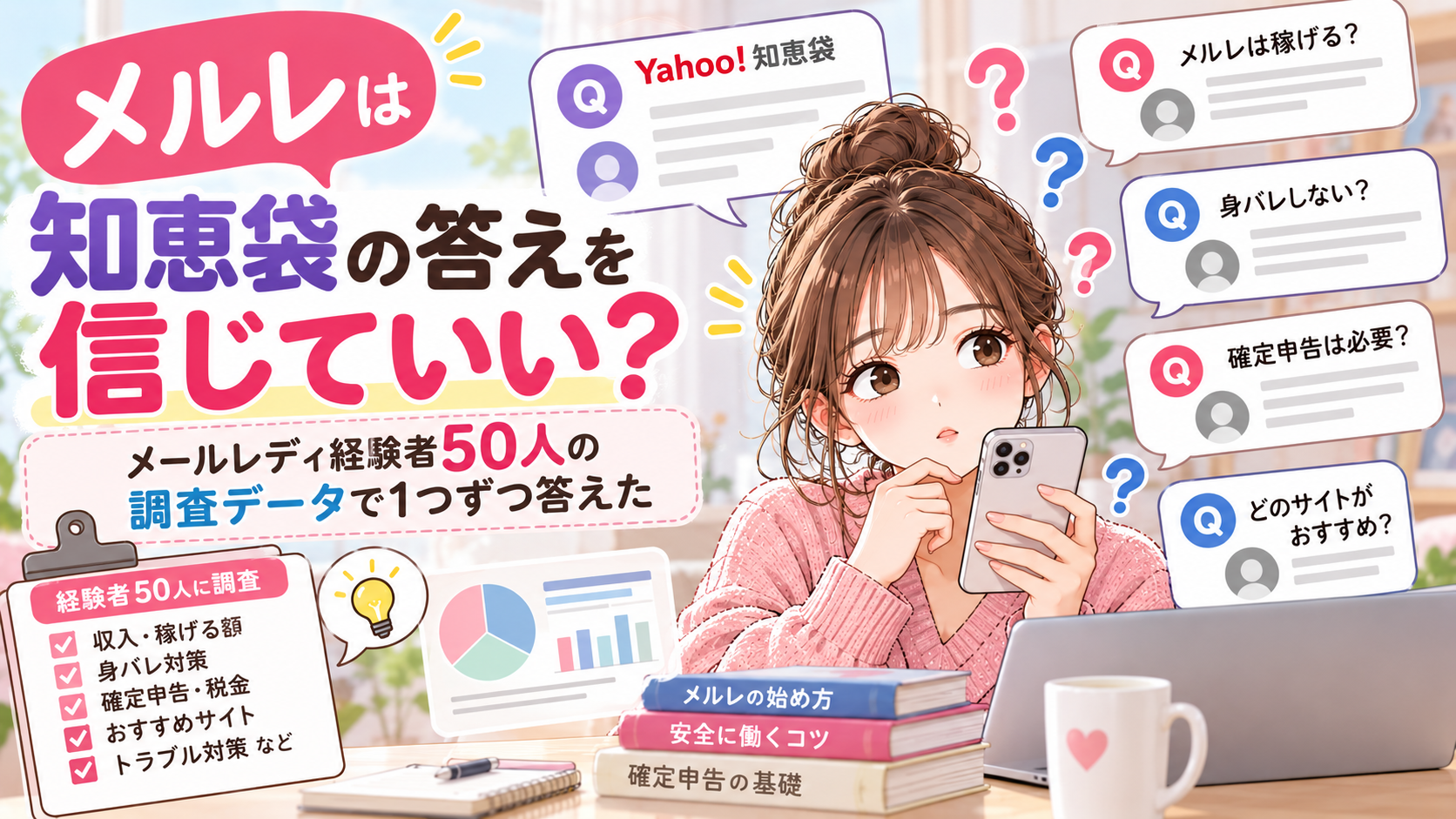 メルレは知恵袋の答えを信じていい？メールレディ経験者50人の調査データで1つずつ答えた