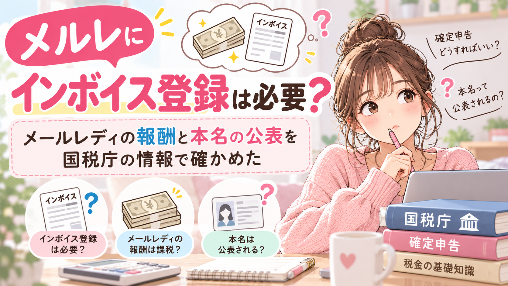 メルレにインボイス登録は必要？メールレディの報酬と本名の公表を国税庁の情報で確かめた