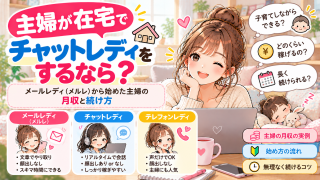 主婦が在宅でチャットレディをするなら?メールレディ・メルレから始めた主婦の月収と続け方