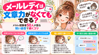 メールレディは文章力がなくてもできる？メルレ経験者50人が語る短い返信で続くコツ