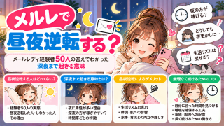 メルレで昼夜逆転する？メールレディ経験者50人の答えでわかった深夜まで起きる意味