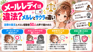 メールレディは違法?メルレとサクラの違いを法律の条文と経験者50人の声で確かめた