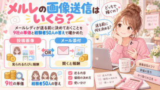 メルレの有料画像はいくら?メールレディが送る前に決めておくことを9社の単価と経験者50人の答えで確かめた